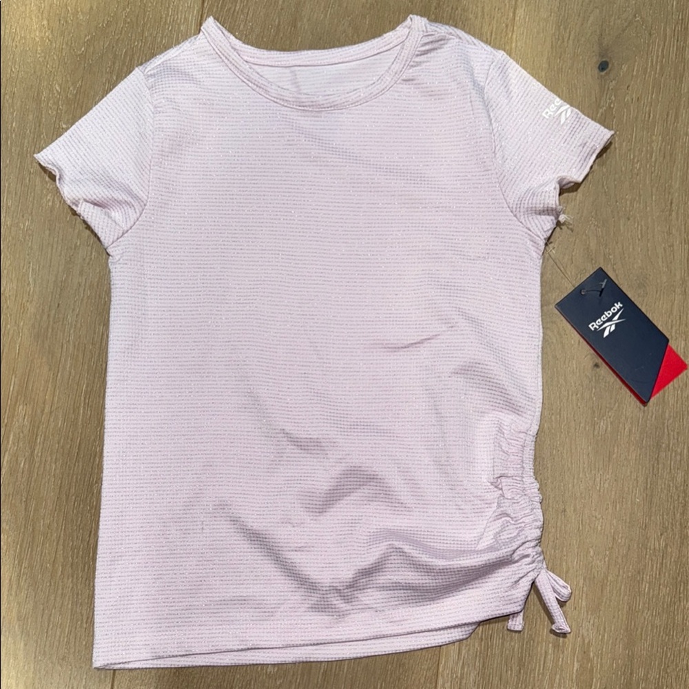 Reebok White Short Sleeve Tie Front T-Shirt